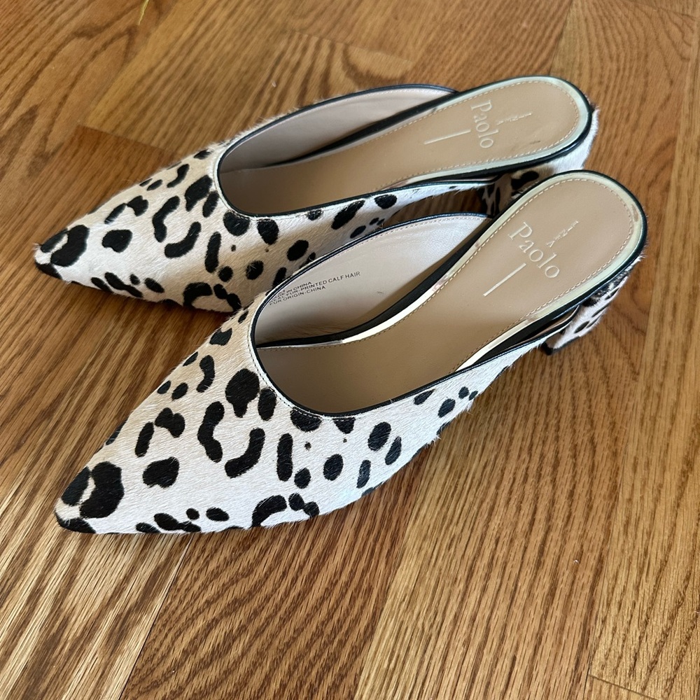 Paolo Women's Animal Print Mules - Black and Cream
